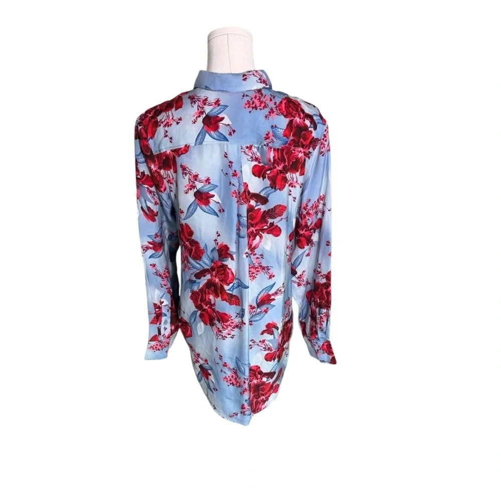 J. Crew - Drapey Relaxed Fit Button Down Floral Viscose Twill Blouse Sz Xs
